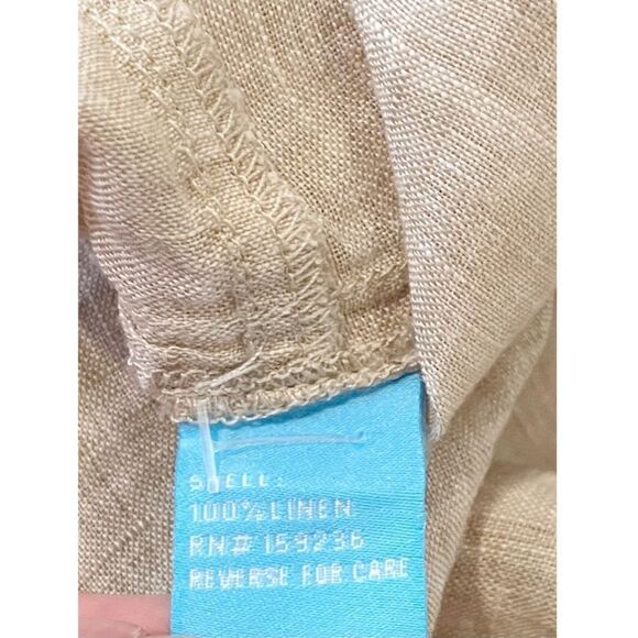 J.McLaughlin Fallon 100% Linen Shirt Blouse Top Tunic size XS $198.00 Beige - Picture 6 of 7